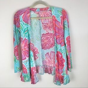 Lily Pulitzer girls open front cardigan ruffle